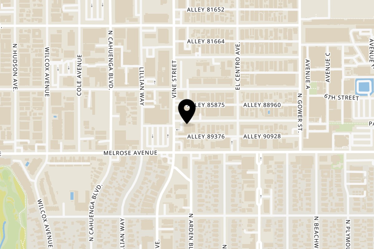 Map showing the location of Star of India on 730 Vine St in Los Angeles